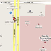 Map to Bristol Family Dental Center